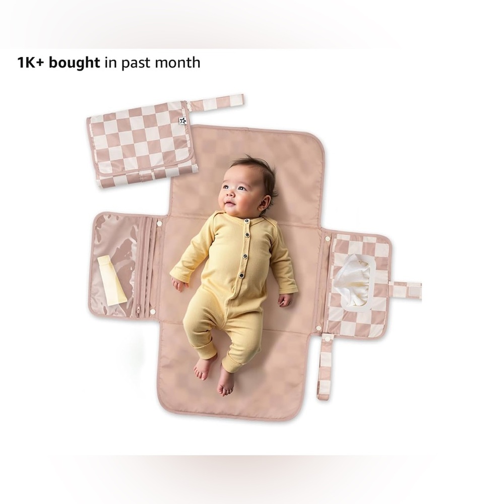 Tiny twinkle Portable Checkered Baby Changing Mat